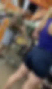 Skinny fit blonde teen in biker leggings with a great ass and VTL