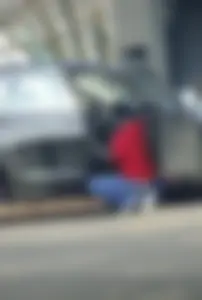 Some candid girls cleaning their cars in jeans and some showing ass crack