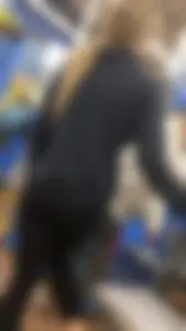Hot Teens in Toga Pants at the Supermarket Voyeur Photos