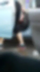 Girl in tight see through leggings with nice ass cleaning her car