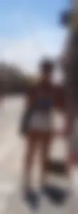 Nice girl in shorts in the morning