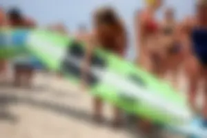 Lifeguard tournament girls on the beach
