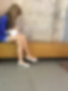 Crossed Skinny Legs in Flats Creepshot
