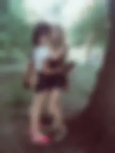 Park Candid of Two Cute Teens Kissing