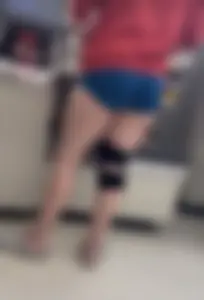 Blue spandex riding up on girls soft ass