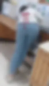 Teen at work in jeans