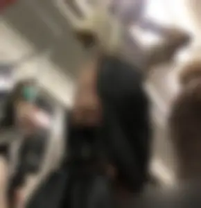 Cute Tattooed Girl in Leather Skirt Subway Train Creepshots Gallery