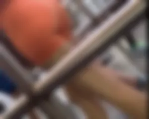 Perfect ass in orange yoga shorts!
