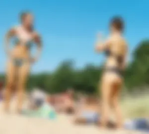 Cute Spreading Swedish Beach Babe