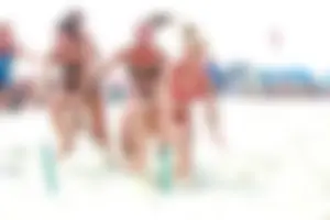 Lifeguard tournament girls on the beach