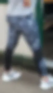Girl with a nice ass in patterned leggings