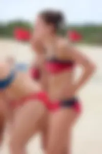 Lifeguard tournament girls on the beach