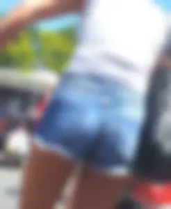Short jean shorts at a festival