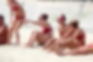 Lifeguard tournament girls on the beach