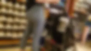 Crazy MILF Bubble Butt in gray leggings