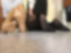Candid Barefoot Teens in Pantyhose On the Floor in Class Showing Off Their Feet