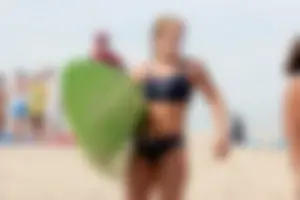 Lifeguard tournament girls on the beach