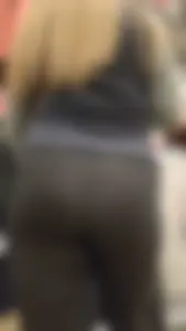 You Can See Her Thong Through Her Leggings!