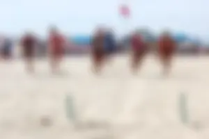 Lifeguard tournament girls on the beach