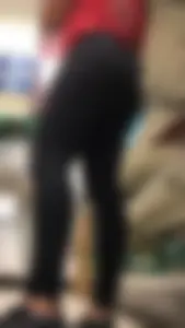 Teen at work showing off her Leggings