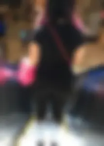 Mature sexy lady in Pink leggings shopping at Pink