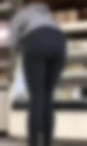 Grocery store employee in Under Armour leggings with an amazing ass and camel toe