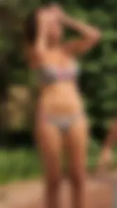 Hot big boobed girl in bikini at the pool