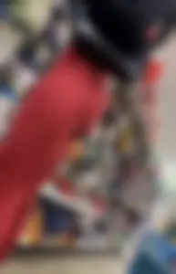 Petite chick in red leggings