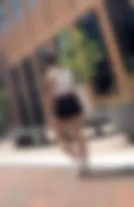 Curly Campus Brunette with amazing Bubble Butt in Tight Shorts (oc)