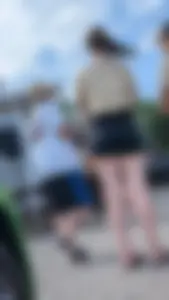 Tall brunette in short black jean. oc