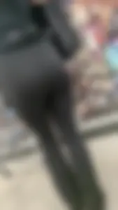 Beautiful tight blonde in black legging at dollar strore. oc