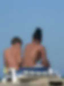 Hot ass topless beach girl with great tits lets her little brother oil up her ass in thong bikini
