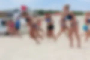 Lifeguard tournament girls on the beach