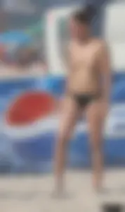 A bunch of sexy beach voyeur babes in bikinis, thongs and topless
