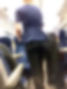 Candid petite blonde in leggings