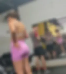 Girl in tight pink shorts