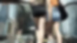 Blonde showing her cheeks in shorts