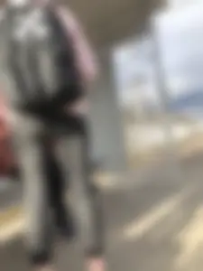 Skinny Candid Teen in Tight Black Jeans on a Train Station Gallery