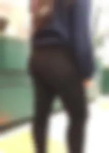 Brunette with glasses and big booty in leggings at Dicks