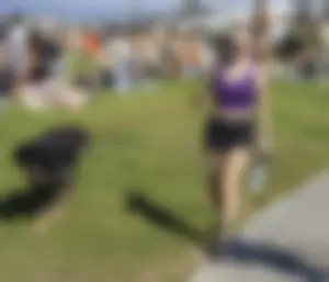 Hot candid chicks walking their dogs creepshots