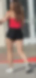 TIGHT WHITE ASS; BLACK SPANDEX SHORTS
