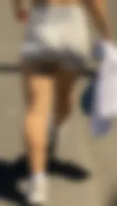 Fat ass in gym shorts