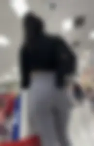 Very round Asian spandex ass at target