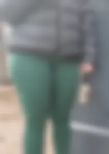 Tight green leggings