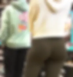 Tight, fit asses at LEGO Store