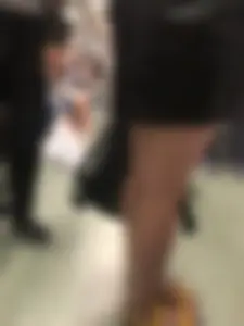 Cute Tattooed Girl in Leather Skirt Subway Train Creepshots Gallery