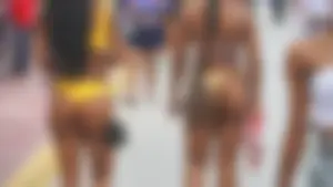 Two sexy ass black girls in thongs posing for the camera