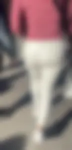 See-through white pants with amazing VPL