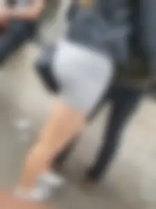 Tight skirt on a peachy ass