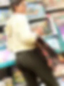 Tight, fit asses at LEGO Store